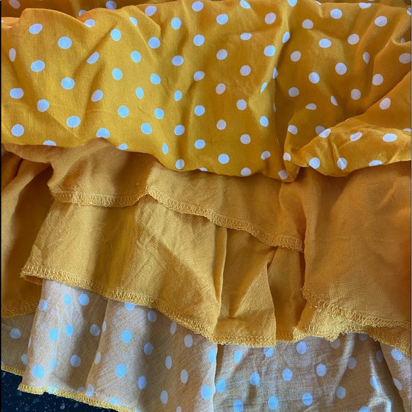 Yellow dress with white polka dots, size Medium - Picture 4 of 8